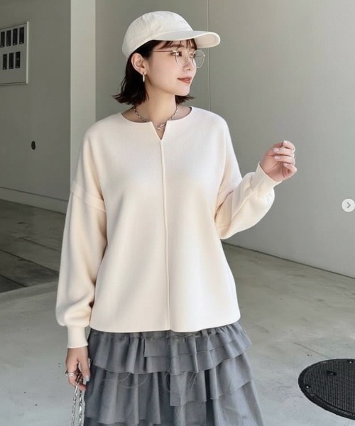 Lateru ニット セーター ニットトップス V カット 大人フェミニン