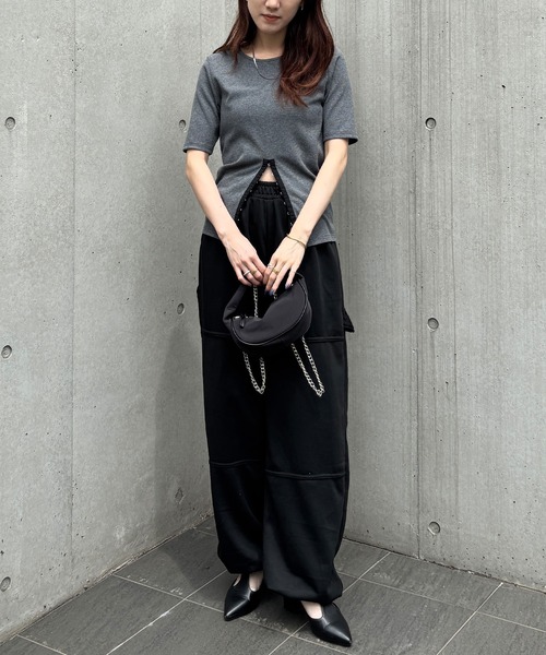 「ISOOK」 半袖カットソー FREE ベージュ レディース_画像2