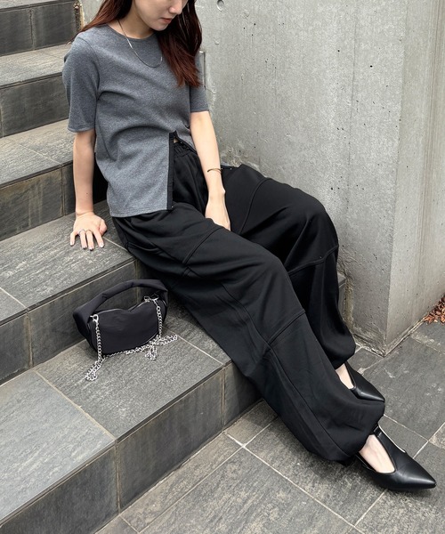 「ISOOK」 半袖カットソー FREE ベージュ レディース_画像3