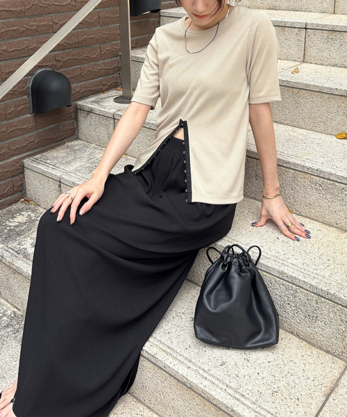 「ISOOK」 半袖カットソー FREE ベージュ レディース_画像4