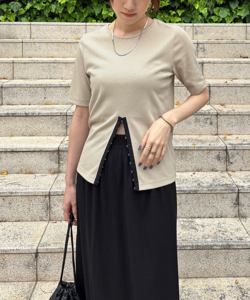 「ISOOK」 半袖カットソー FREE ベージュ レディース_画像6