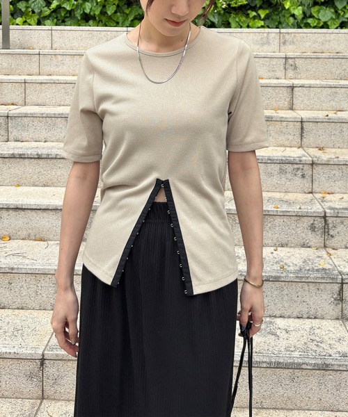 「ISOOK」 半袖カットソー FREE ベージュ レディース_画像9