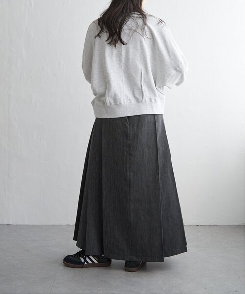 DESCENTELUXE プリーツスカート 黒/グレーSS ツイル ひざ下 プリーツスカート | Thom Browne