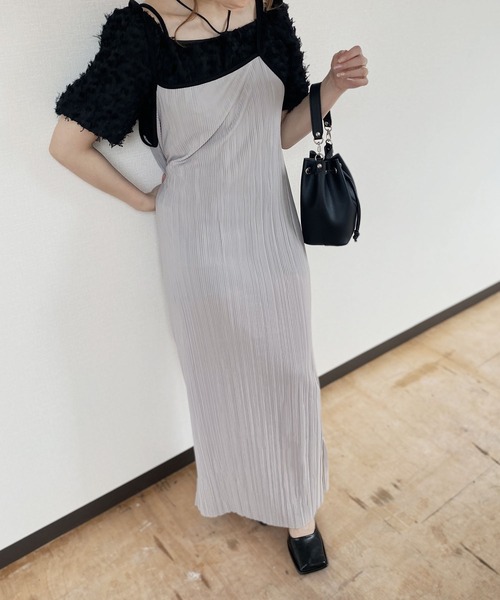 「Reurie'」 キャミソールワンピース FREE ブラック レディース_画像2