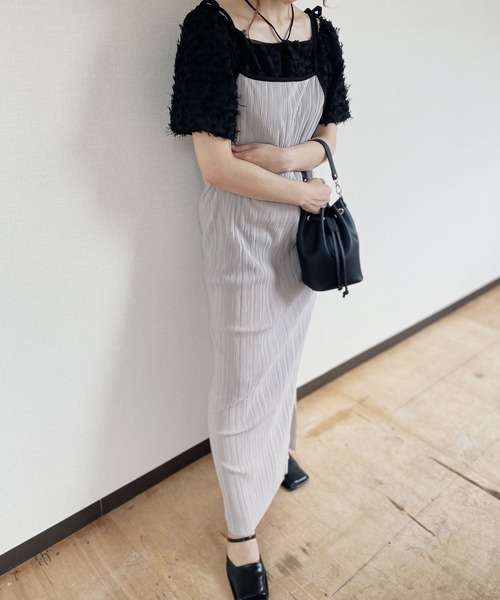 「Reurie'」 キャミソールワンピース FREE ブラック レディース_画像3