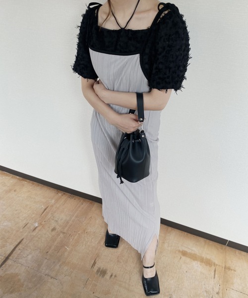 「Reurie'」 キャミソールワンピース FREE ブラック レディース_画像4