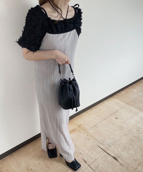 「Reurie'」 キャミソールワンピース FREE ブラック レディース_画像5