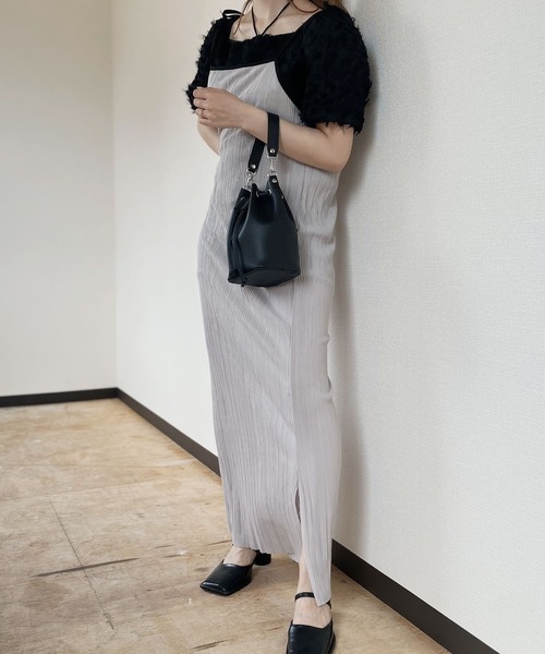 「Reurie'」 キャミソールワンピース FREE ブラック レディース_画像6