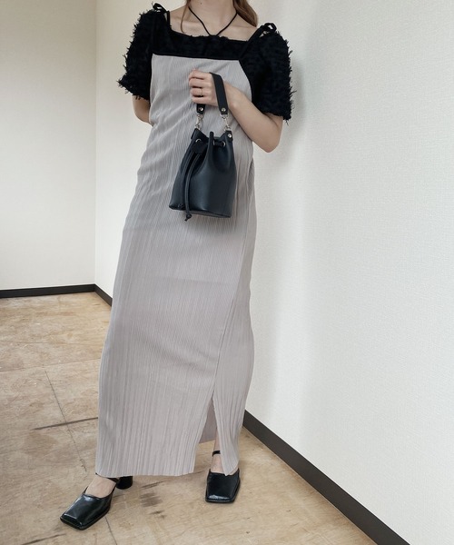 「Reurie'」 キャミソールワンピース FREE ブラック レディース_画像7