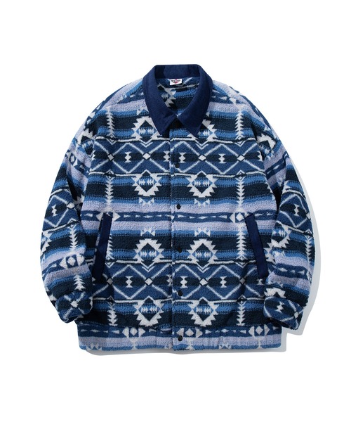 コート ジャケット HOOK -original- 民族風幾何学模様ボアジャケット