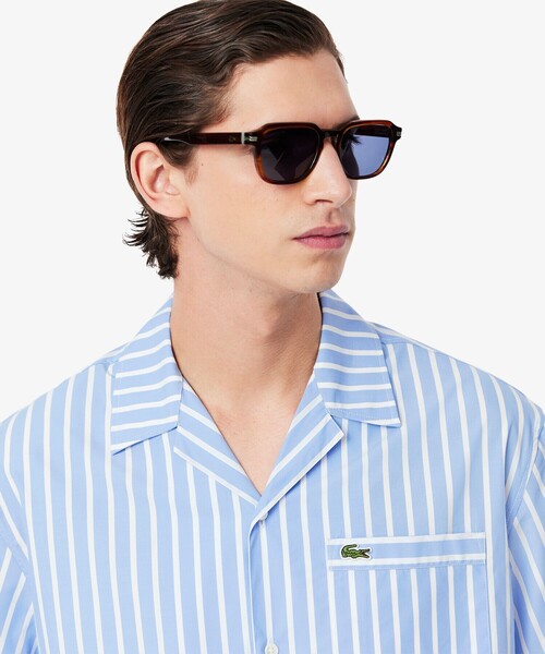 「LACOSTE」 半袖シャツ 41 ライトブルー メンズの画像