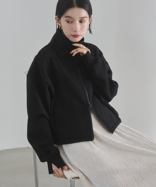 hunch（ハンチ） ブルゾン アウター 裏起毛ダブルジップ ハイネック