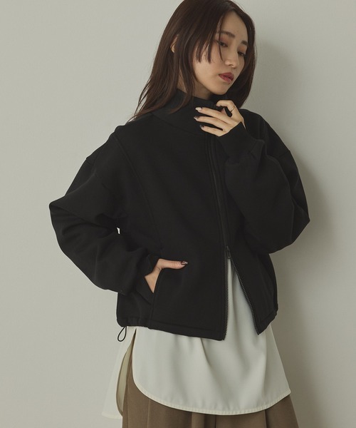 hunch（ハンチ） ブルゾン アウター 裏起毛ダブルジップ ハイネック