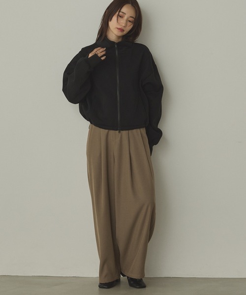 hunch（ハンチ） ブルゾン アウター 裏起毛ダブルジップ ハイネック