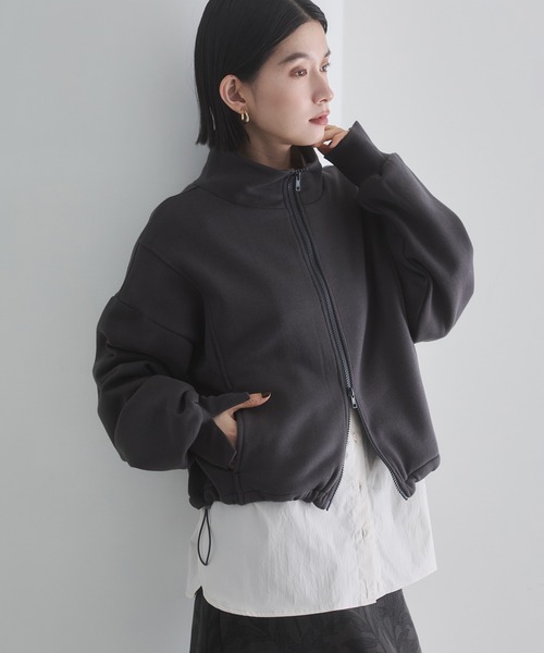 hunch（ハンチ） ブルゾン アウター 裏起毛ダブルジップ ハイネック