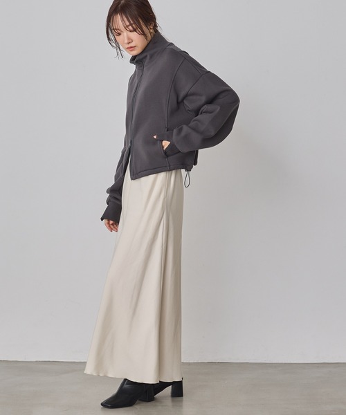 hunch（ハンチ） ブルゾン アウター 裏起毛ダブルジップ ハイネック