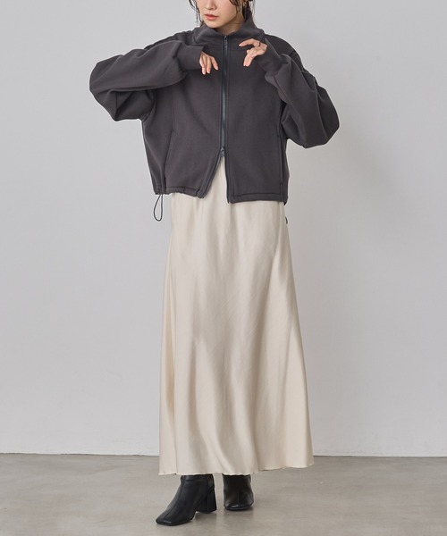 hunch（ハンチ） ブルゾン アウター 裏起毛ダブルジップ ハイネック