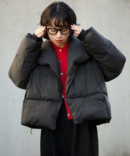 ダウンコート ダウンジャケット 2way collar short down coat /2way