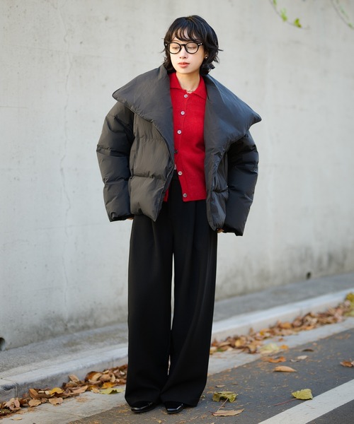 ジャケット・アウター 2way short down jacket 2WAYショート丈中綿ブルゾン/撥水・防風 MONO-MART│MONO-MART