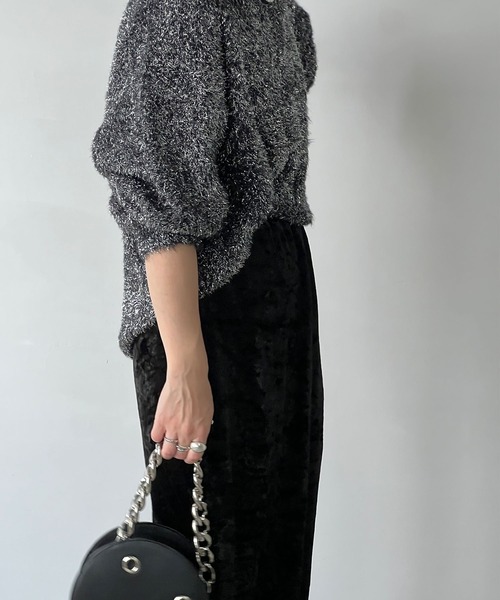 「chuclla」 長袖ニット FREE ブラック レディース_画像5