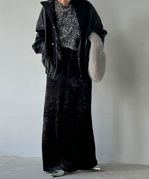 「chuclla」 長袖ニット FREE ブラック レディース_画像6