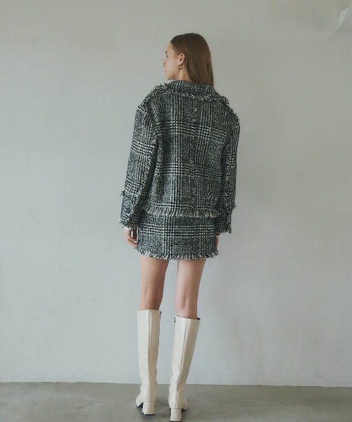 美品　ロージールーチェ TWEED TAILORED JACKET 黒　コート Tweed tailored Jacket – Rosy luce