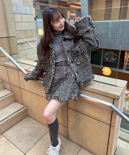 ROSY LUCEチェックツイードジャケット ROSY LUCE（ロージールーチェ） ジャケット テーラードジャケット