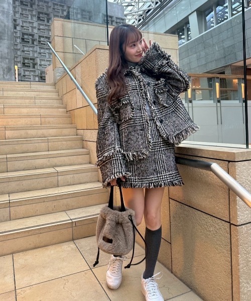 美品　ロージールーチェ TWEED TAILORED JACKET 黒　コート Tweed tailored Jacket – Rosy luce