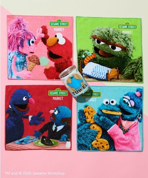 SESAME STREET（セサミストリート） ハンカチ 缶入りプリントタオル
