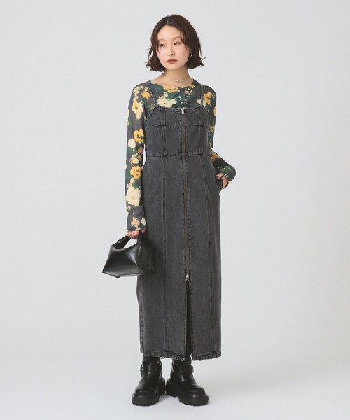 Ray BEAMS（レイ ビームス） ワンピース 「7/31再値下げ」デニム 最終値下げ！！ラスト１点！！キャミソールワンピース（ＸＳ）