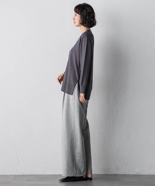 la.f（ラ・エフ） パンツ ウールラメシャンブレーパンツ レディース