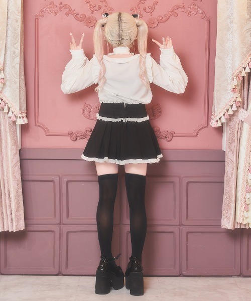 nyanMe ブラウス シャツ ふりふりおりぼんぶらうす レディース
