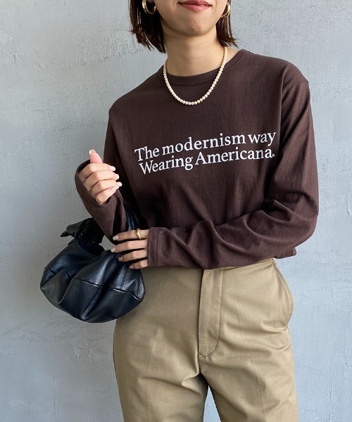 AMERICANA（アメリカーナ） 長袖カットソー ONE SIZE チョコ