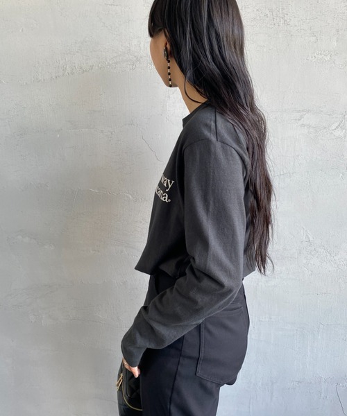 「AMERICANA」 長袖カットソー ONE SIZE チョコ レディース_画像9