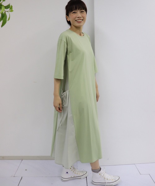 「haupia」 半袖ワンピース MEDIUM ブラック レディース_画像2