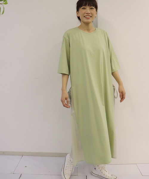 「haupia」 半袖ワンピース MEDIUM ブラック レディース_画像5