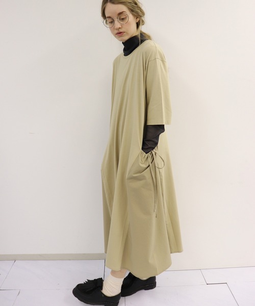 「haupia」 半袖ワンピース MEDIUM ブラック レディース_画像6