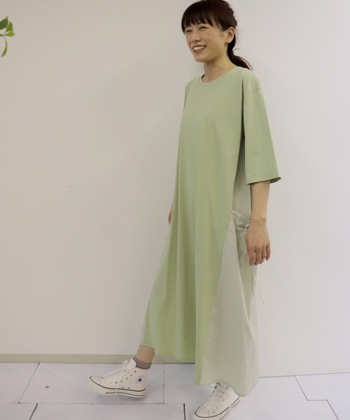 「haupia」 半袖ワンピース MEDIUM ブラック レディース_画像8