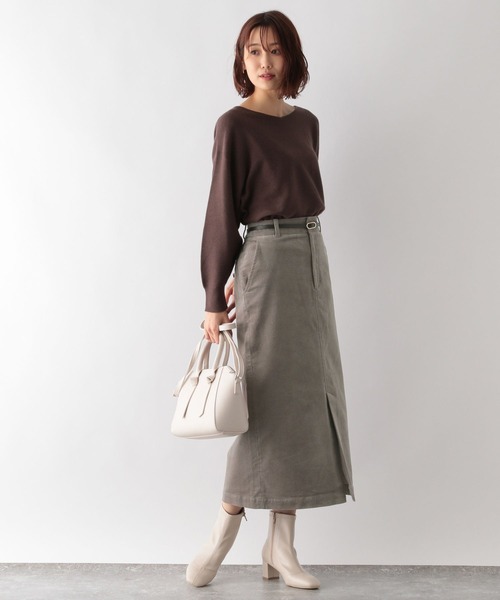 「GLOBAL WORK」 ロングスカート MEDIUM グレイッシュベージュ レディース_画像7