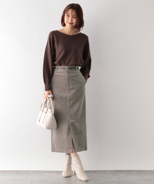 「GLOBAL WORK」 ロングスカート MEDIUM グレイッシュベージュ レディース_画像9