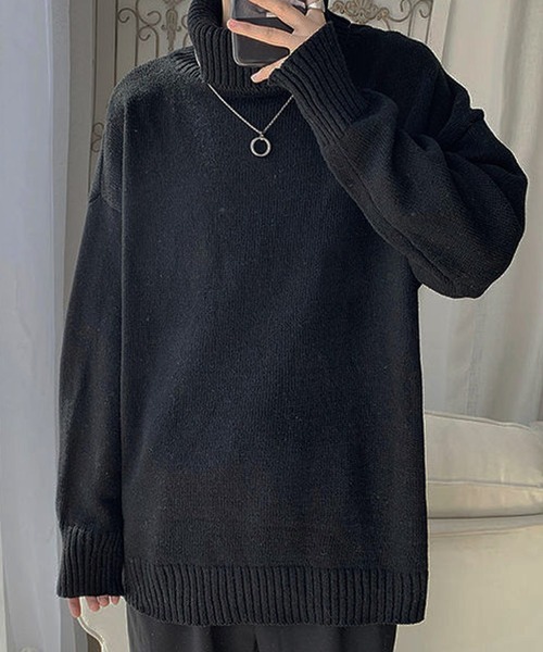 「Anchor Smith」 タートルネックニット L グレー メンズ_画像3