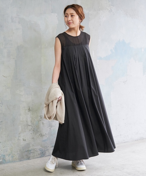 「Spick & Span」 ノースリーブワンピース 38 ブルー レディース_画像4