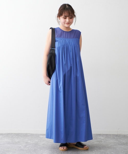「Spick & Span」 ノースリーブワンピース 38 ブルー レディース_画像8