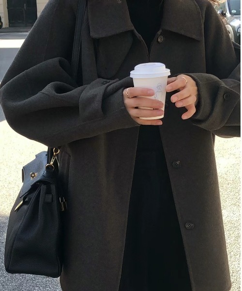「FREE STYLISTS」 ステンカラーコート FREE ブラウン レディース_画像8
