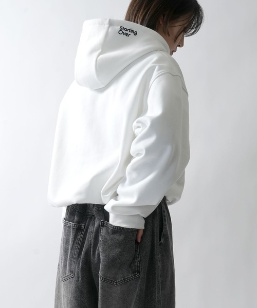 「Starting Over」 ジップアップパーカー L チャコールグレー メンズ_画像9