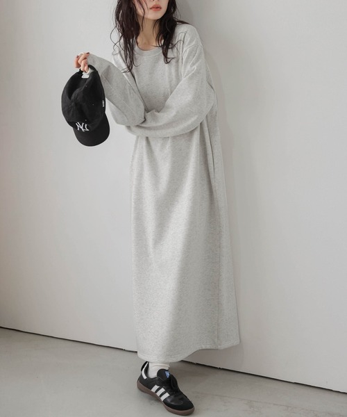 「La-gemme」 長袖ワンピース フリー グレー レディース_画像7