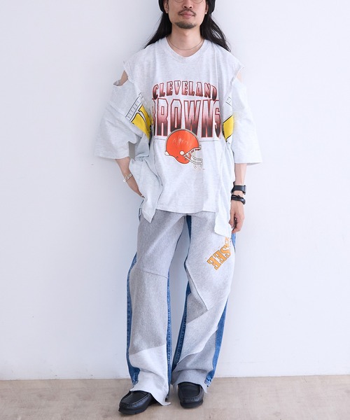 ジーンズ DISCOVERED ”newsed” Sweat x Denim Pants メンズの画像