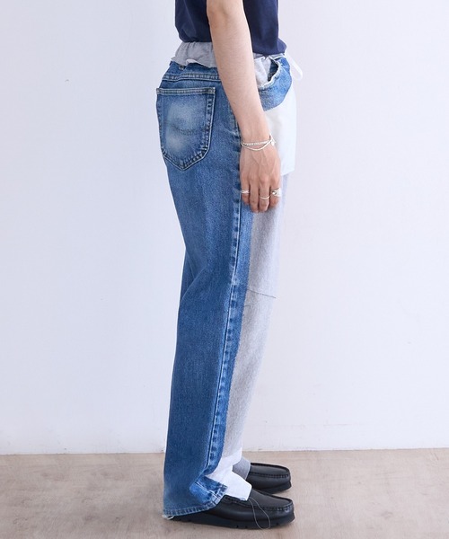 ジーンズ DISCOVERED ”newsed” Sweat x Denim Pants メンズの画像