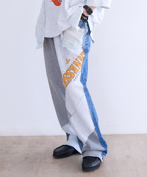 ジーンズ DISCOVERED ”newsed” Sweat x Denim Pants メンズの画像