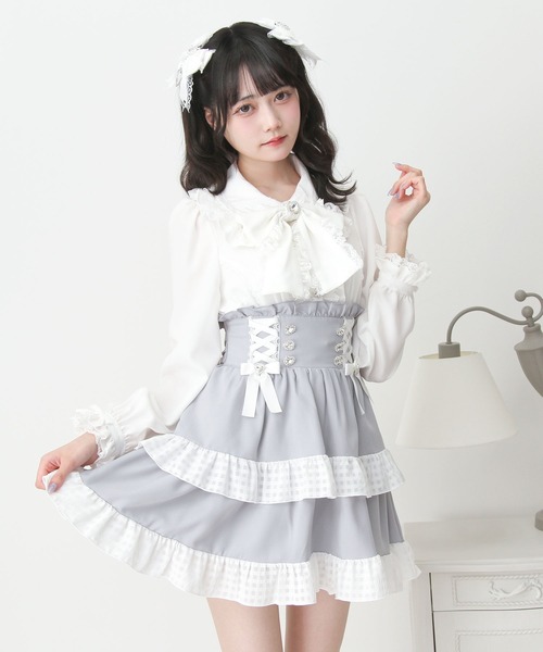 DearMyLove ブラウス シャツ ハートレースフリルたっぷりブラウス